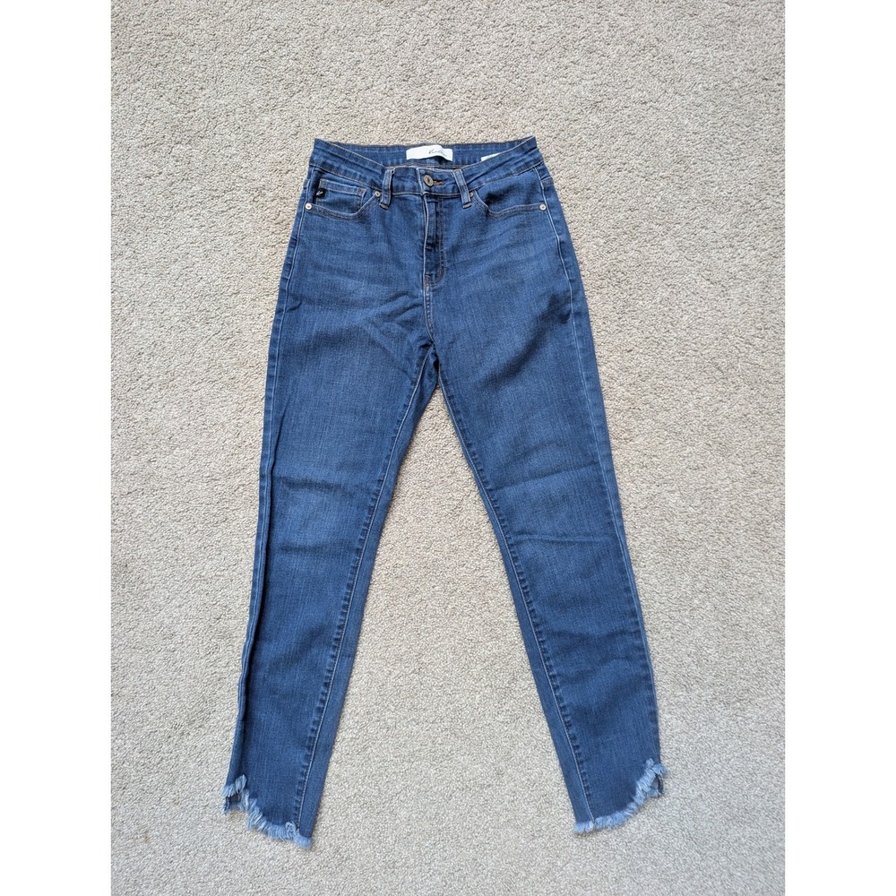 KanCan KC7267M Skinny Jeans Women 7/27 Blue Cotton Blend Frayed Step Hem